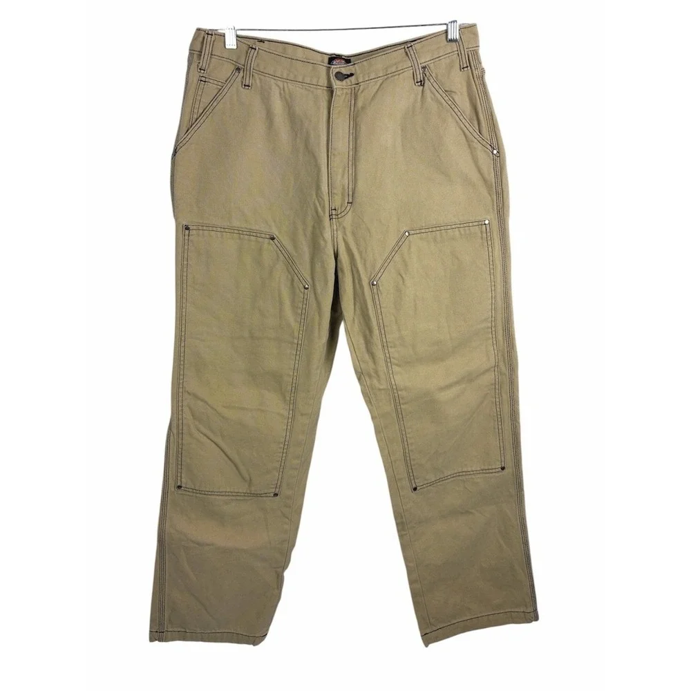 Dickies Khaki Canvas Carpenter Utility Work Pants 36x32